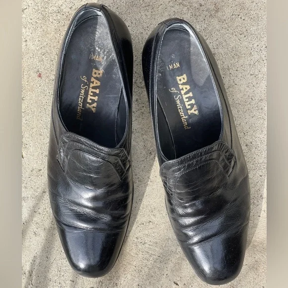 Vintage Bally of Switzerland Black Leather Loafers, 9D - Picture 5 of 8